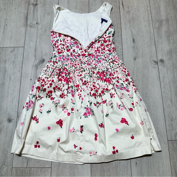 Talbots Size 6P Floral Sleeveless Fit&Flare Dress Pink Red Elegant Spring Summer - Picture 8 of 8